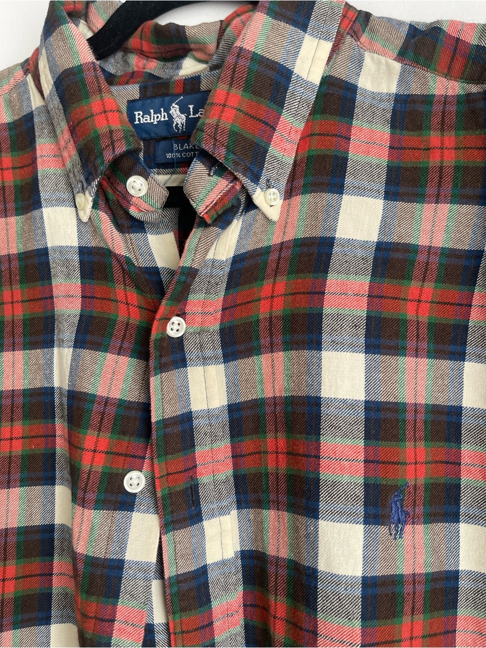 Ralph Lauren Blake Mens XL Plaid Button Down Shirt Preppy Ivy Cotton